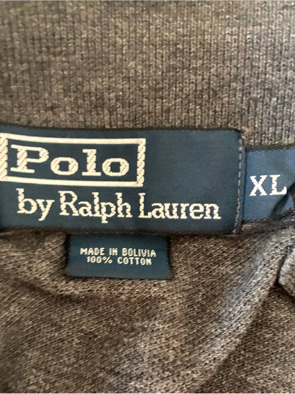 Polo by Ralph Lauren Men's Long-Sleeve Heather Gray Polo Teal Pony 100% cotton